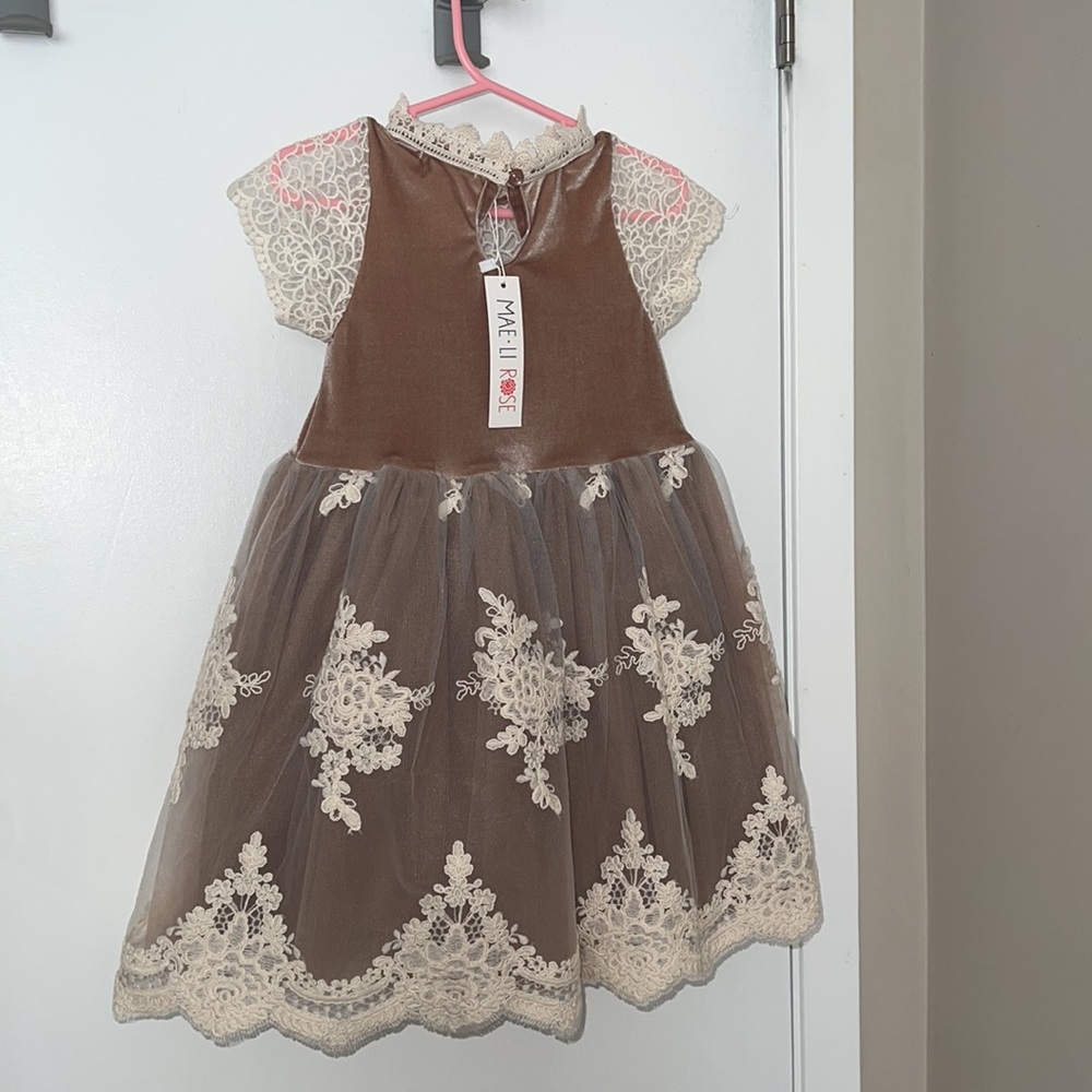 Girls Mae-Li Rose lace tulle dress 4T - Picture 2 of 3